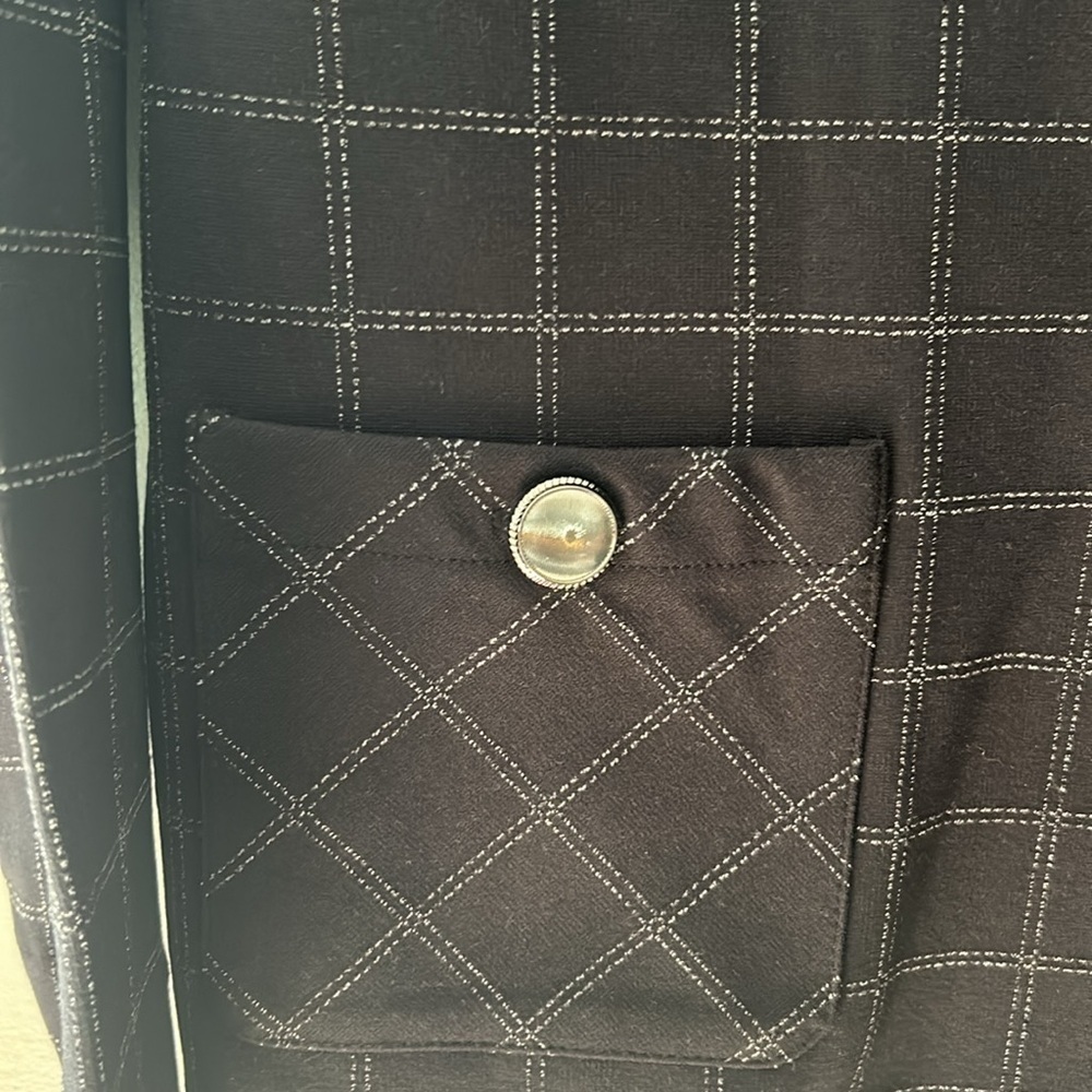 Isaac Mizrahi size small window pane yarn dye pointe jacket/ blazer - Picture 3 of 5
